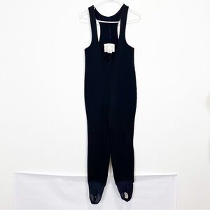 Vintage White Stag Bib Snow Pants Stirrup Black Pull On Size 12 USA Made